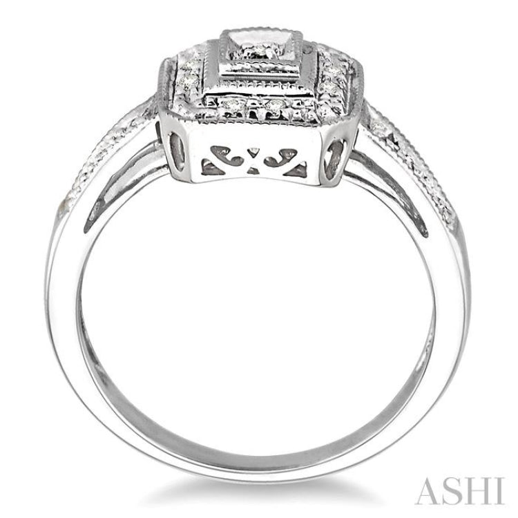1/20 Ctw Single Cut Diamond Ring in 10K White Gold