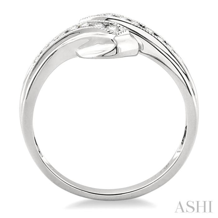1/4 Ctw Round Cut Diamond By-pass Ring in 10K White Gold