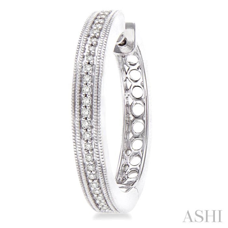 1/4 ctw Single Cut Diamond Hoop Earrings in Sterling Silver