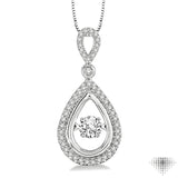 3/8 ctw Diamond Emotion Pendant in 14K White Gold with Chain