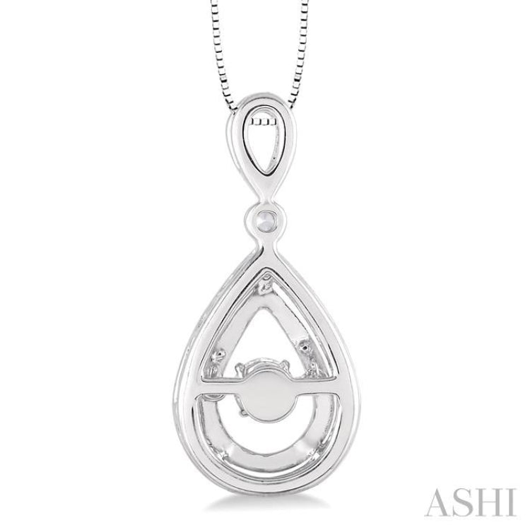 3/8 ctw Diamond Emotion Pendant in 14K White Gold with Chain