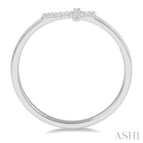 1/20 ctw Cross Charm Round Cut Diamond Ladies Ring in 10K White Gold
