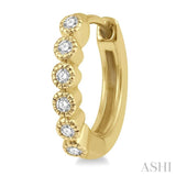 1/10 ctw Round Cut Diamond Huggie Earrings in 10K Yellow Gold