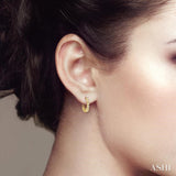 1/10 ctw Round Cut Diamond Huggie Earrings in 10K Yellow Gold