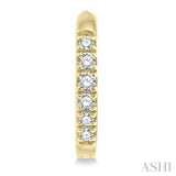 1/8 ctw Round Cut Diamond Huggie Earrings in 10K Yellow Gold