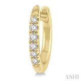 1/8 ctw Round Cut Diamond Huggie Earrings in 10K Yellow Gold