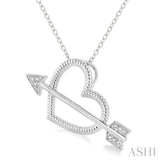 1/20 ctw Heart and Arrow Round Cut Diamond Pendant With Chain in Silver