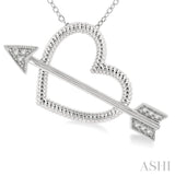 1/20 ctw Heart and Arrow Round Cut Diamond Pendant With Chain in Silver