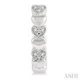 1/20 ctw Mini Hearts Round Cut Diamond Hoop Earring in Silver