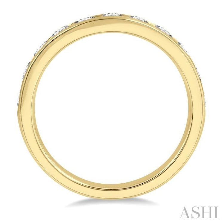 1 ctw Round Cut Diamond Inlay Wedding Band in 14K Yellow Gold
