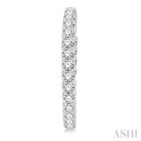 3.00 ctw Inside-Out Round Cut Diamond Hoop Earrings in 14K White Gold