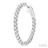 3.00 ctw Inside-Out Round Cut Diamond Hoop Earrings in 14K White Gold