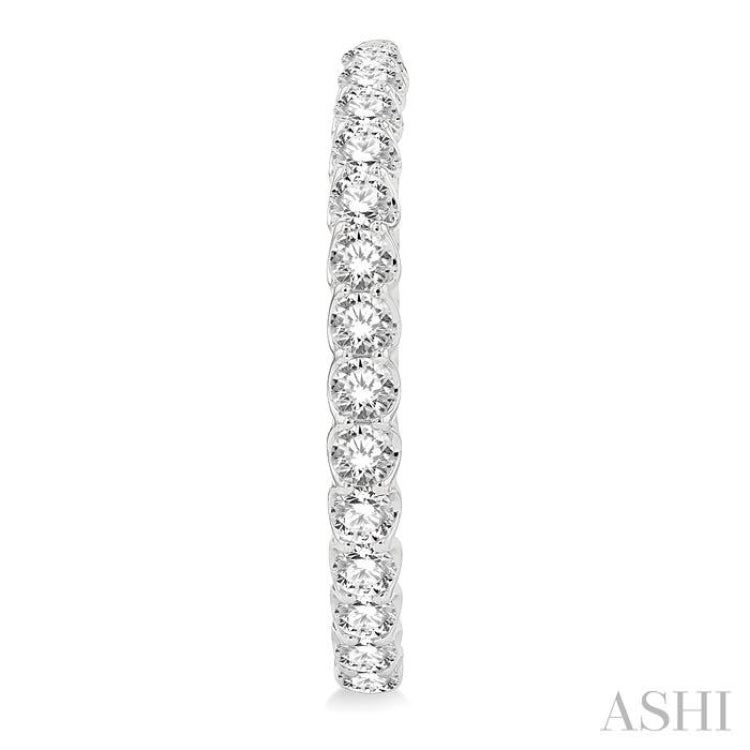 4.00 ctw Inside-Out Round Cut Diamond Hoop Earrings in 14K White Gold