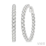 5.00 ctw Inside-Out Round Cut Diamond Hoop Earrings in 14K White Gold