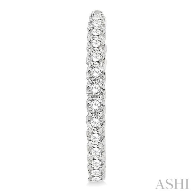 5.00 ctw Inside-Out Round Cut Diamond Hoop Earrings in 14K White Gold