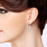 5.00 ctw Inside-Out Round Cut Diamond Hoop Earrings in 14K White Gold