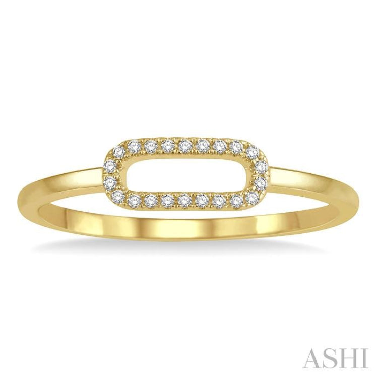 1/20 Ctw Paperclip Link Round Cut Diamond Fashion Ring in 10K Yellow Gold