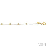 1/4 ctw Circular Mount Round Cut Diamond Station Bracelet in 14K Yellow Gold