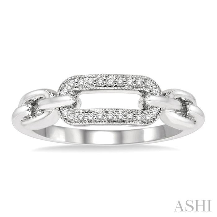 1/10 ctw Round Cut Diamond Paper Clip Ring in Silver