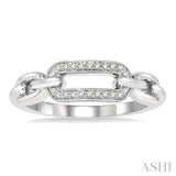 1/10 ctw Round Cut Diamond Paper Clip Ring in Silver