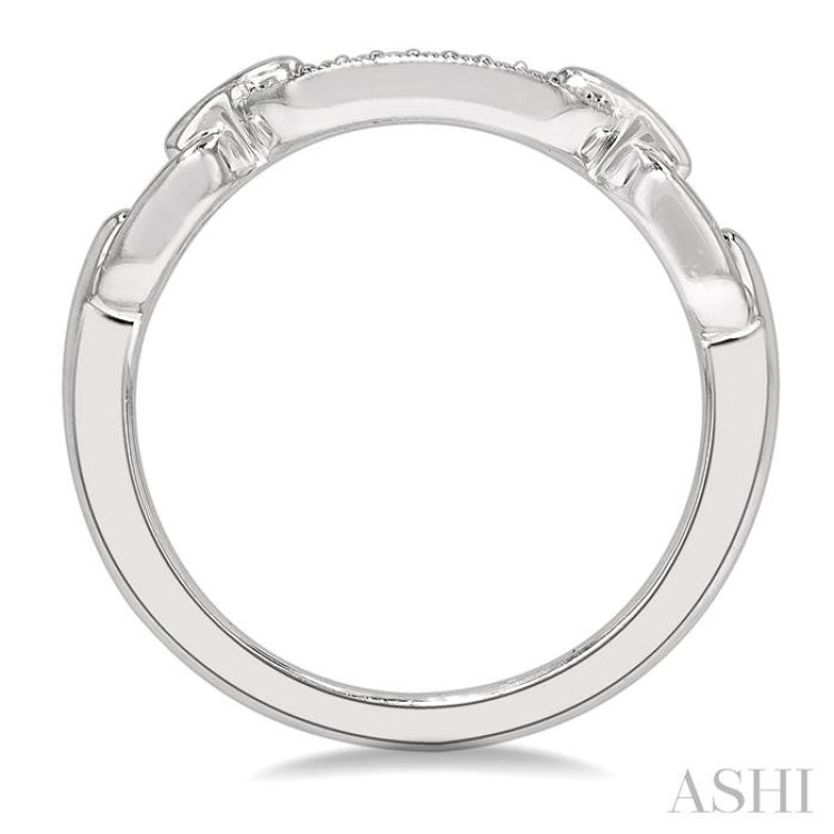 1/10 ctw Round Cut Diamond Paper Clip Ring in Silver