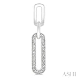 1/10 ctw Round Cut Diamond Paper Clip Earring in Silver