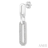 1/10 ctw Round Cut Diamond Paper Clip Earring in Silver