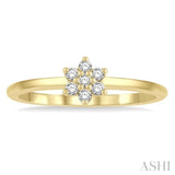 1/8 ctw Floral Round Cut Diamond Petite Fashion Ring in 10K Yellow Gold