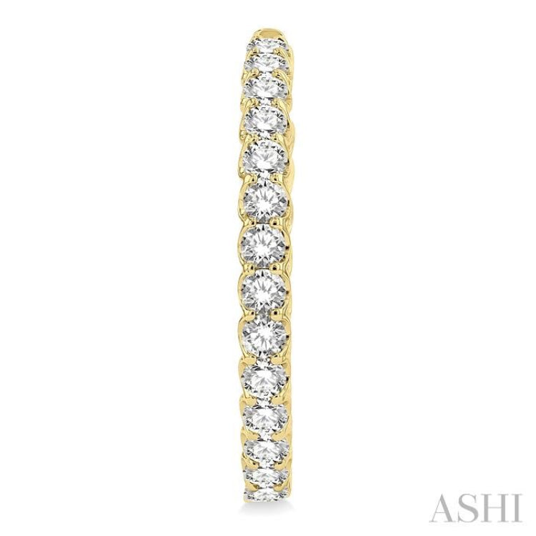 5.00 ctw Inside-Out Round Cut Diamond Hoop Earrings in 14K Yellow Gold