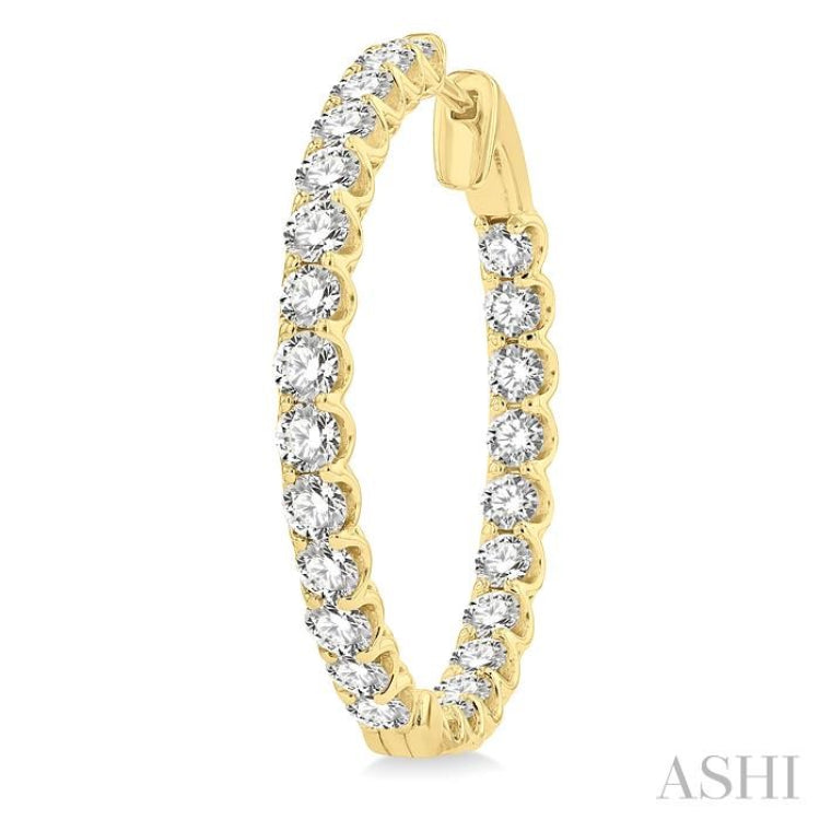 5.00 ctw Inside-Out Round Cut Diamond Hoop Earrings in 14K Yellow Gold