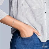 1/5 ctw Bezel Round Cut Diamond Petite Bracelet in 10K White Gold