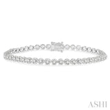 2 ctw Round Cut Diamond Illusion Tennis Bracelet in 10K White Gold