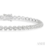 2 ctw Round Cut Diamond Illusion Tennis Bracelet in 10K White Gold