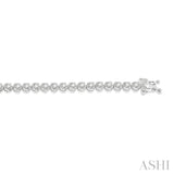 2 ctw Round Cut Diamond Illusion Tennis Bracelet in 10K White Gold