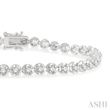 3 ctw Round Cut Diamond Illusion Tennis Bracelet in 10K White Gold