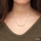 1/6 ctw Linked Hearts Round Cut Diamond Necklace in 10K Yellow Gold