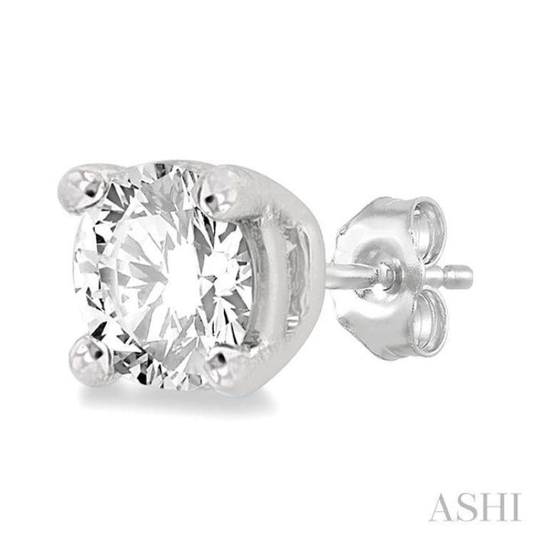 3/8 Ctw Round Cut Diamond Stud Earrings in 14K White Gold