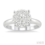 1 ctw Round Cut Lovebright Diamond Ring in 14K White Gold