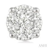 1 ctw Round Cut Lovebright Diamond Stud Earrings in 14K White Gold