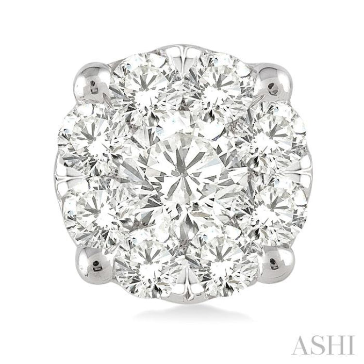 3/4 ctw Lovebright Round Cut Diamond Stud Earrings in 14K White Gold