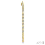 3 ctw Inside-Out Round Cut Diamond 2-Inch Hoop Earrings in 14K Yellow Gold