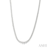 7 Ctw Riviera Round Cut Diamond Necklace in 14K White Gold