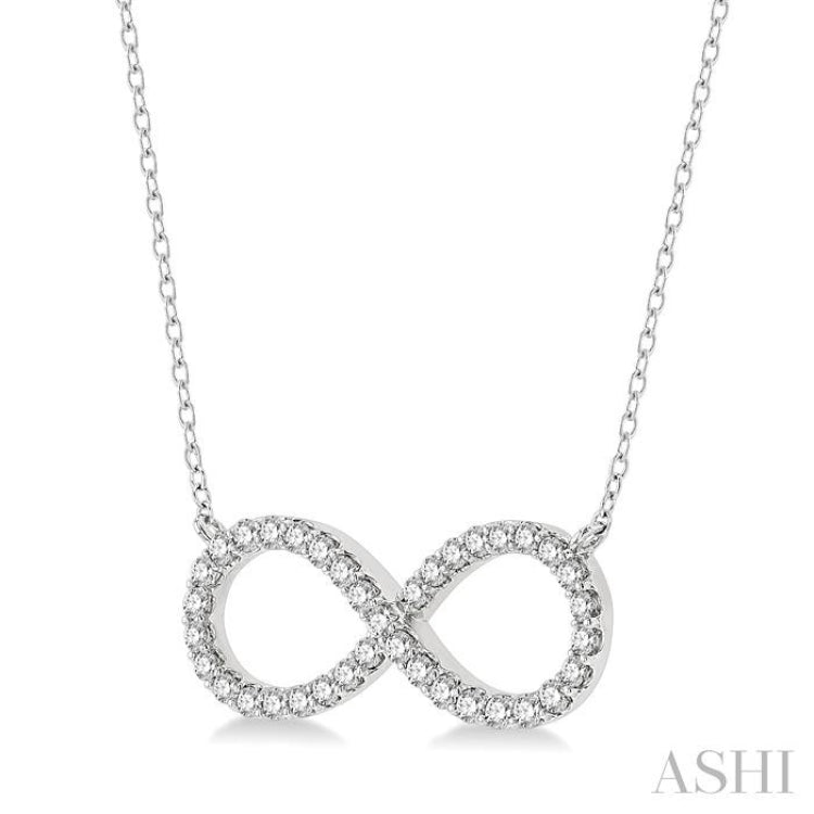 1/2 ctw Round Cut Diamond Infinity Pendant in 14K White Gold
