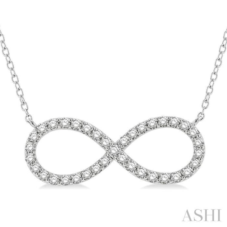 1/2 ctw Round Cut Diamond Infinity Pendant in 14K White Gold