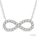 1/4 Ctw Round Cut Diamond Infinity Pendant With Chain in 14K White Gold