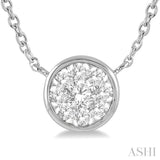 1/6 Ctw Round Shape Lovebright Diamond Pendant With Chain in 14K White Gold
