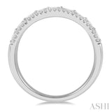 1/2 ctw Triple Row Fusion Baguette and Round Cut Diamond Fashion Band in 14K White Gold