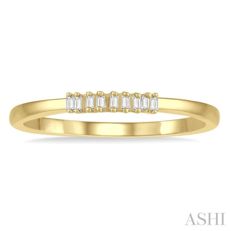 1/10 ctw Baguette Diamond Stackable Petite Fashion Band in 10K Yellow Gold