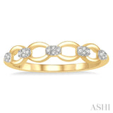 1/10 ctw Open Link Round Cut Diamond Stackable Fashion Ring in 14K Yellow Gold