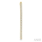 5 ctw Inside-Out Round Cut Diamond 2-Inch Hoop Earrings in 14K Yellow Gold